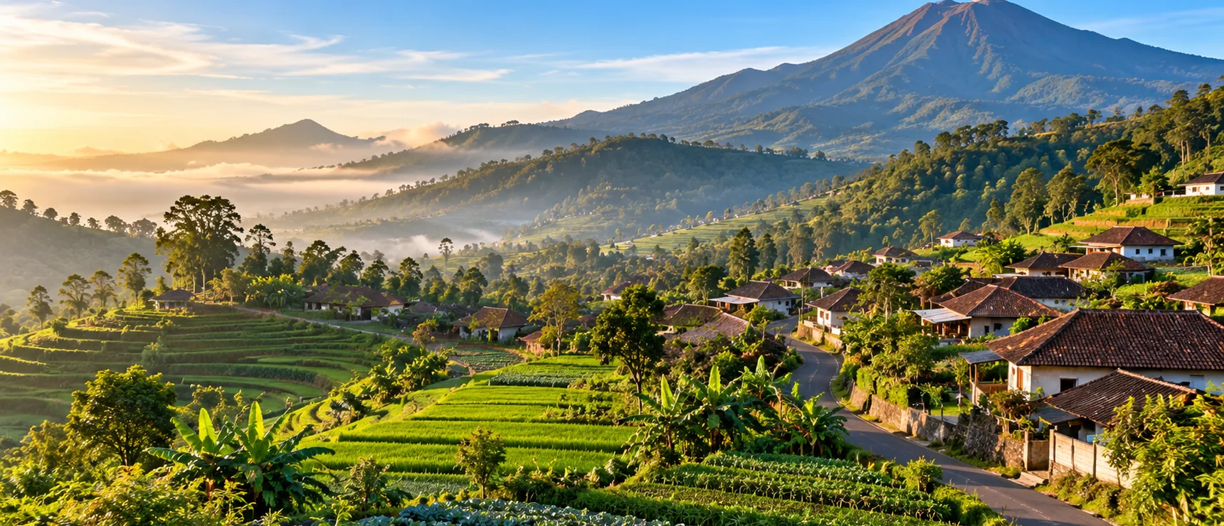 Pemandangan kawasan pegunungan